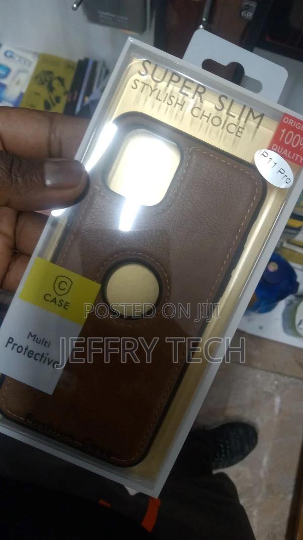 Case for Apple iPhone 11 Pro With Logo View ,Leather Brown - thumbnail 3