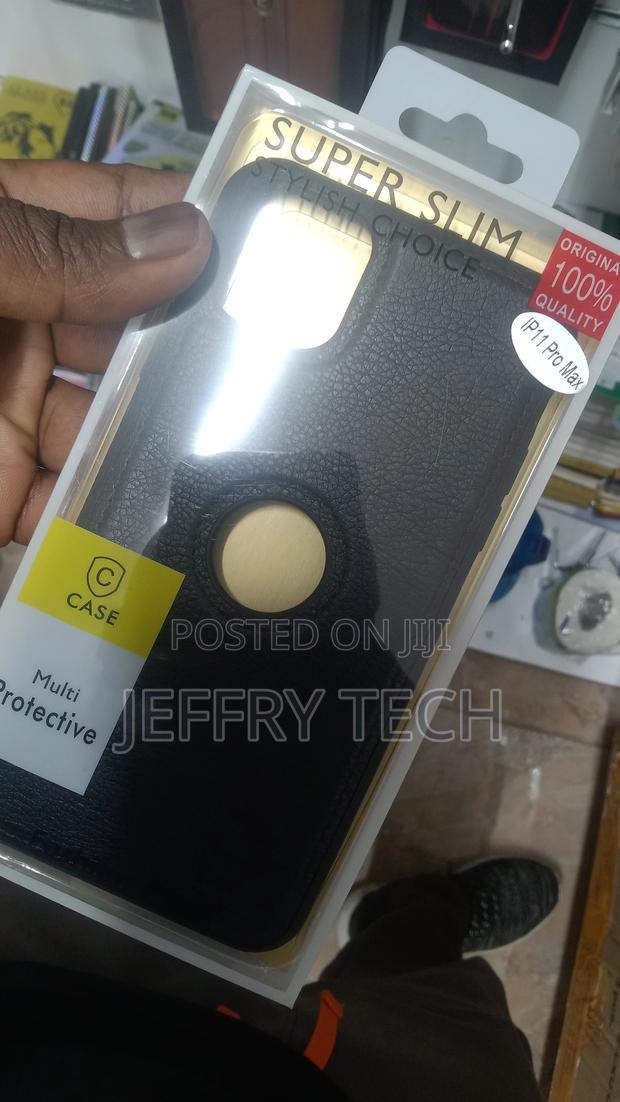 iPhone 11 Pro Max Leather Back Case Cover | Flexible Slim B - thumbnail 3