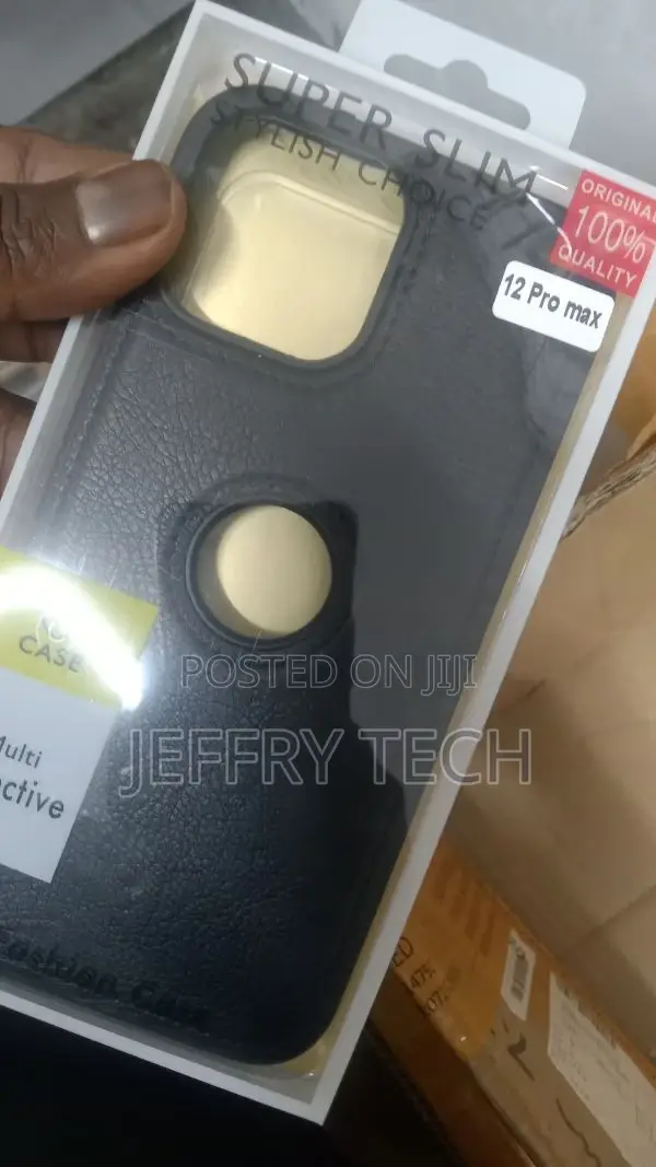 iPhone 12 Pro Max Leather Back Case Cover | Flexible Slim Bu
