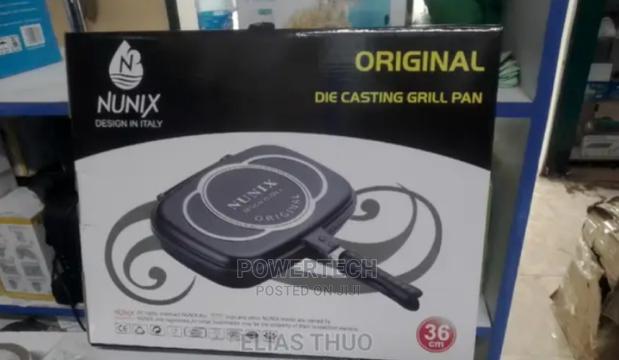 Nunix 36 Cm Double Sided Grill Non-Stick Pan - Black