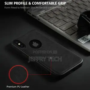 Flexible Pu Leather Case for Apple iPhone X/Xs (Black)
