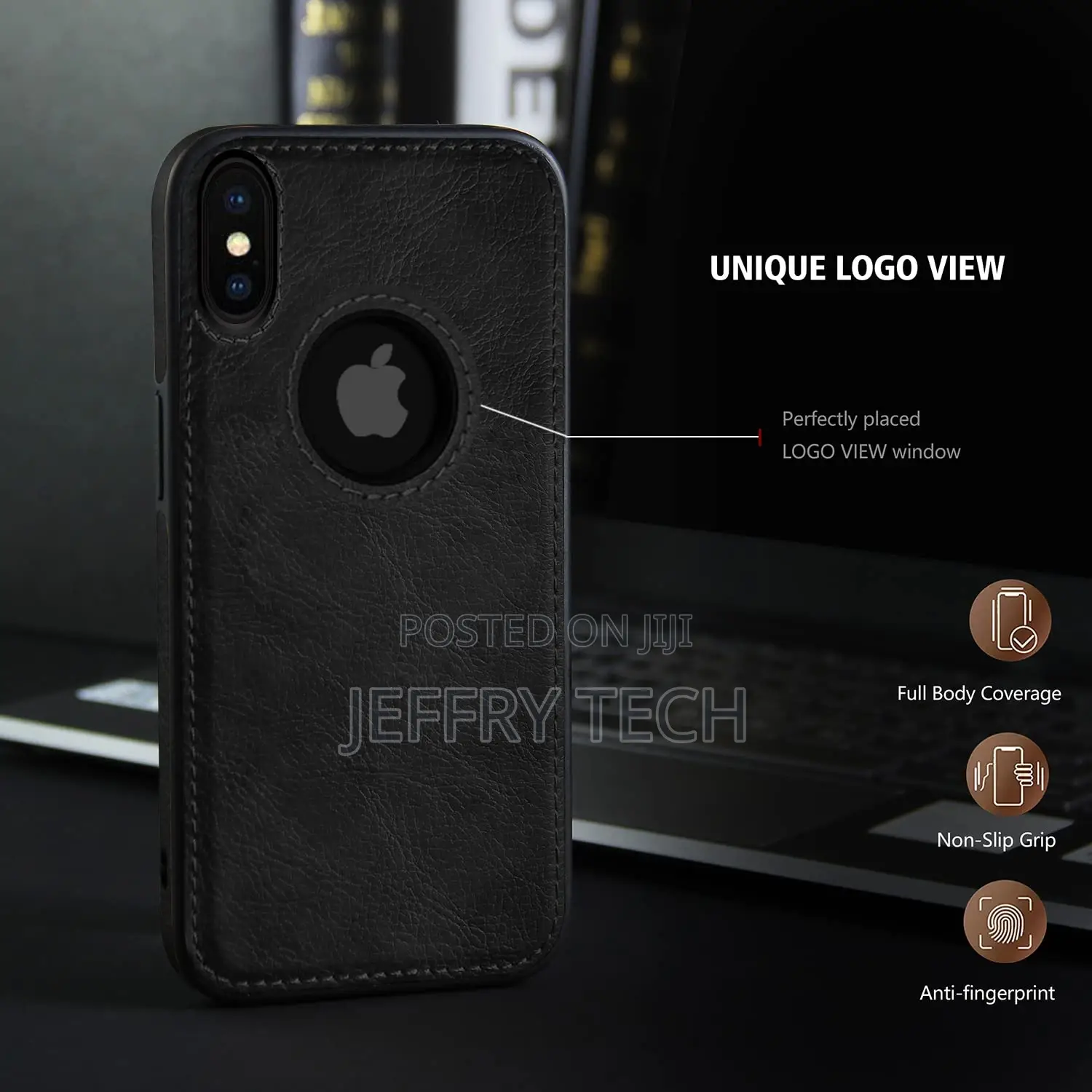 Flexible Pu Leather Case for Apple iPhone X/Xs (Black)