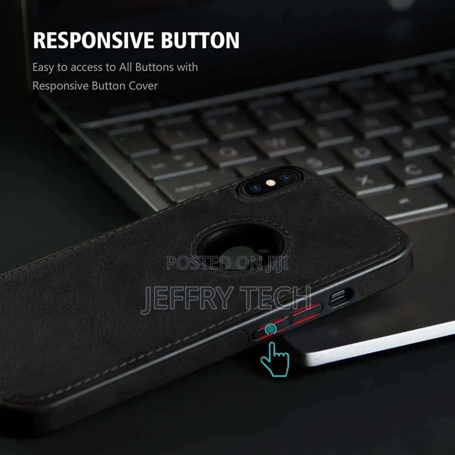 Flexible Pu Leather Case for Apple iPhone X/Xs (Black)