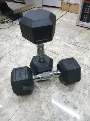 7.5kg Pair Black Coated Iron Cast Dumbells Pair
