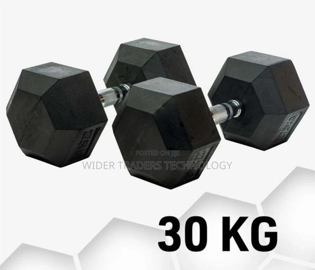 Hexagonal Dumbells 30kg Pair - thumbnail 2