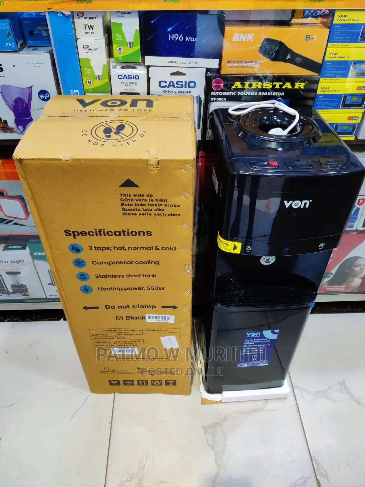 Compressor Dispenser-Von Water Dispenser Black