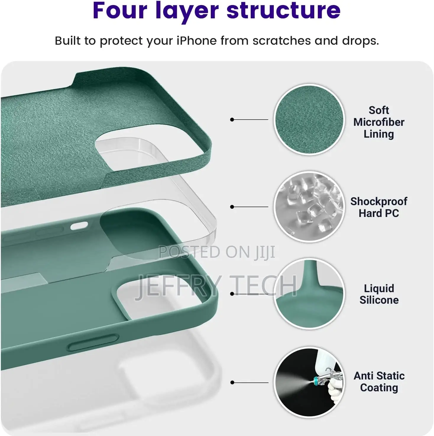 iPhone 13 Phone Case, Silicone Shockproof Slim Thin Phone Ca