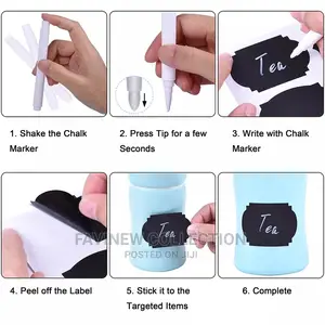45 Waterproof Jar Stickers/ Pantry Labels With Pen