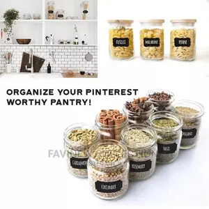 45 Waterproof Jar Stickers/ Pantry Labels With Pen