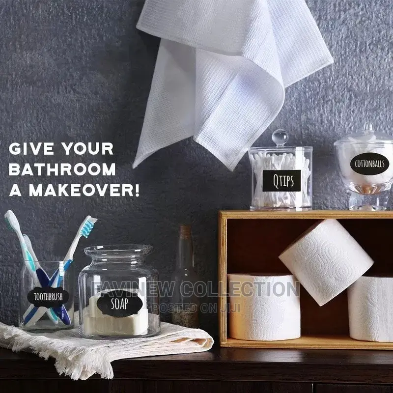 45 Waterproof Jar Stickers/ Pantry Labels With Pen