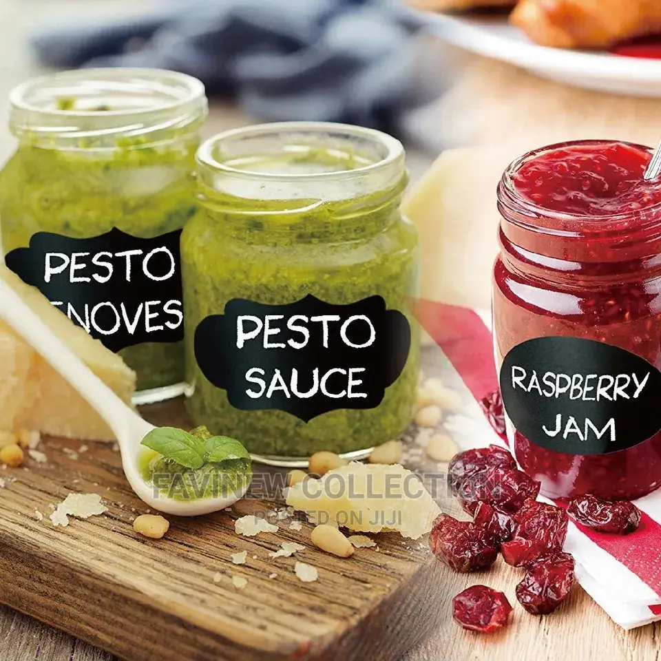 45 Waterproof Jar Stickers/ Pantry Labels With Pen
