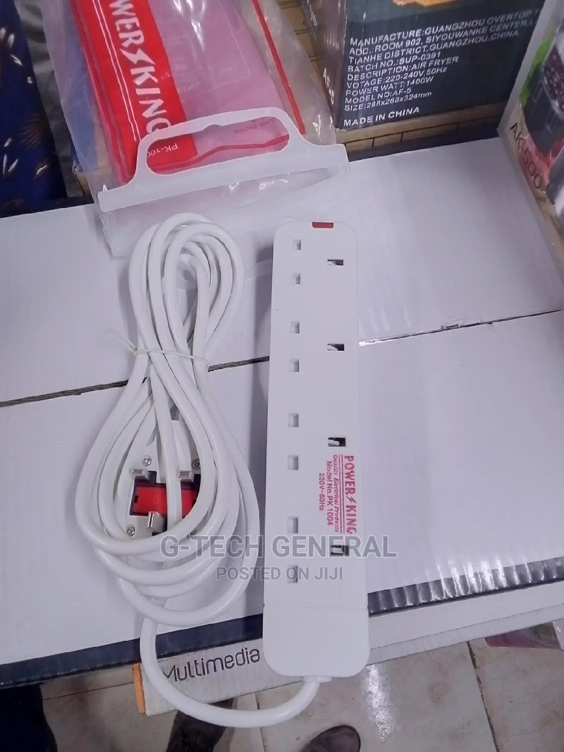 Power King 4-Way Extension Cable With 3m Cable