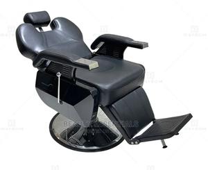 Barber Chair Black Silver Round Base - thumbnail 2