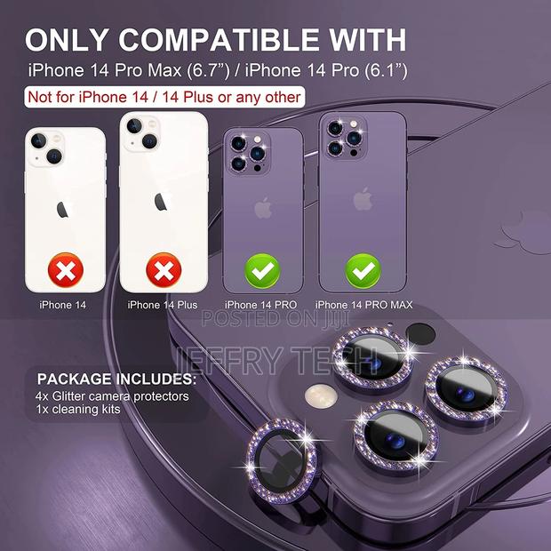 iPhone 14 Pro/iPhone 14 Pro Max Camera Lens Protector Bling, - thumbnail 3