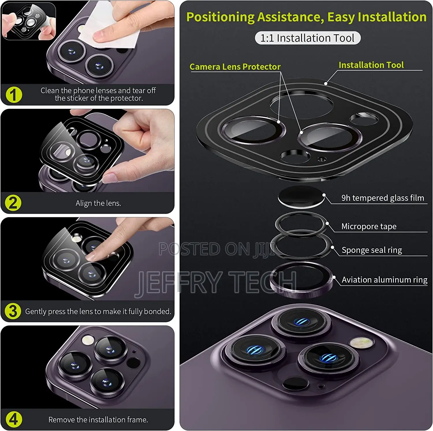 iPhone 14 Pro/iPhone 14 Pro Max Camera Lens Protector,[Nigh