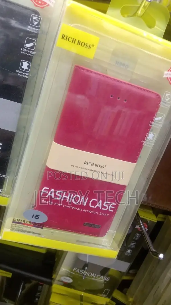 Brown Artificial Leather Techno Camon I5 Mobile Flip Cover