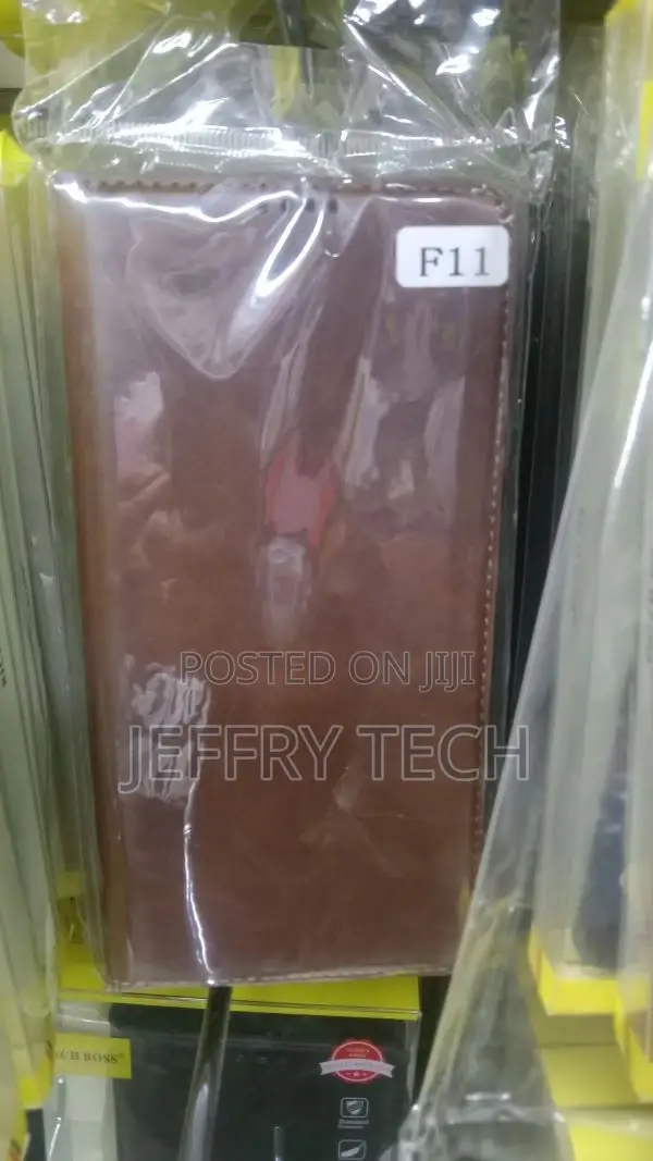 Brown Leather Flip Back Cover Case for Oppo F11