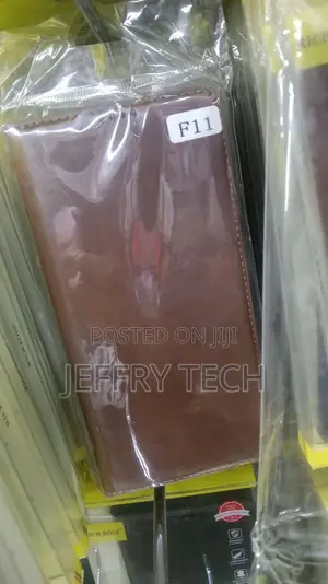 Brown Leather Flip Back Cover Case for Oppo F11