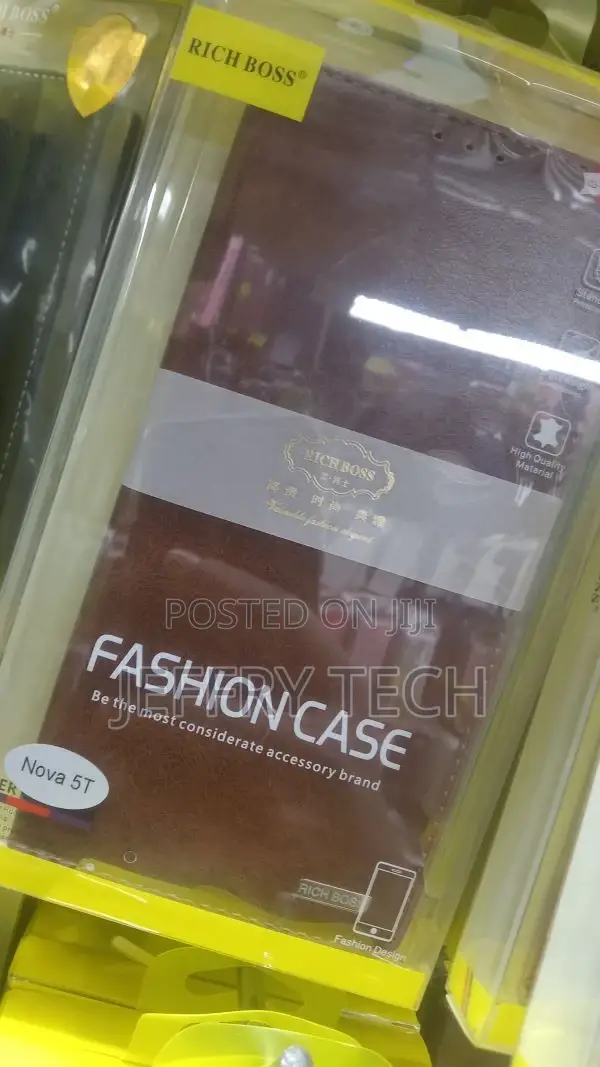 Rich Boss Flip Cover Case for Huawei Nova 5T - Brown