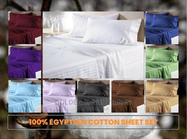 Stripped Cotton Bedsheet Set
