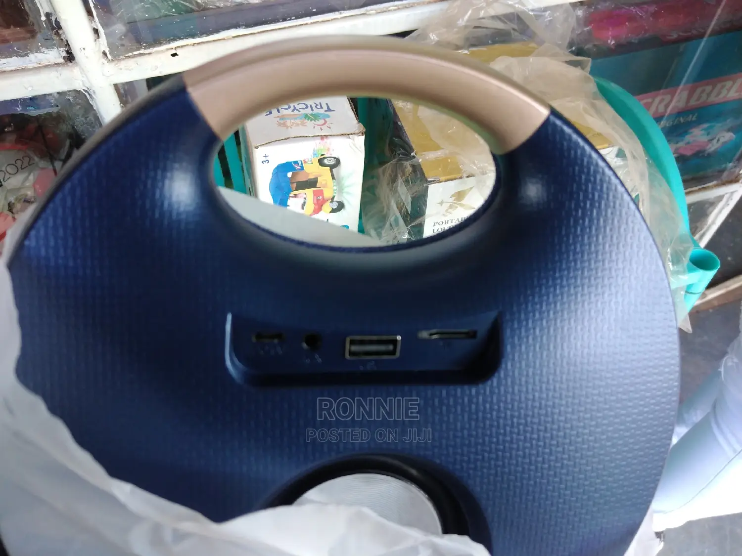 Bluetooth Wireless Super Bass Speaker With Handle Dark Blue