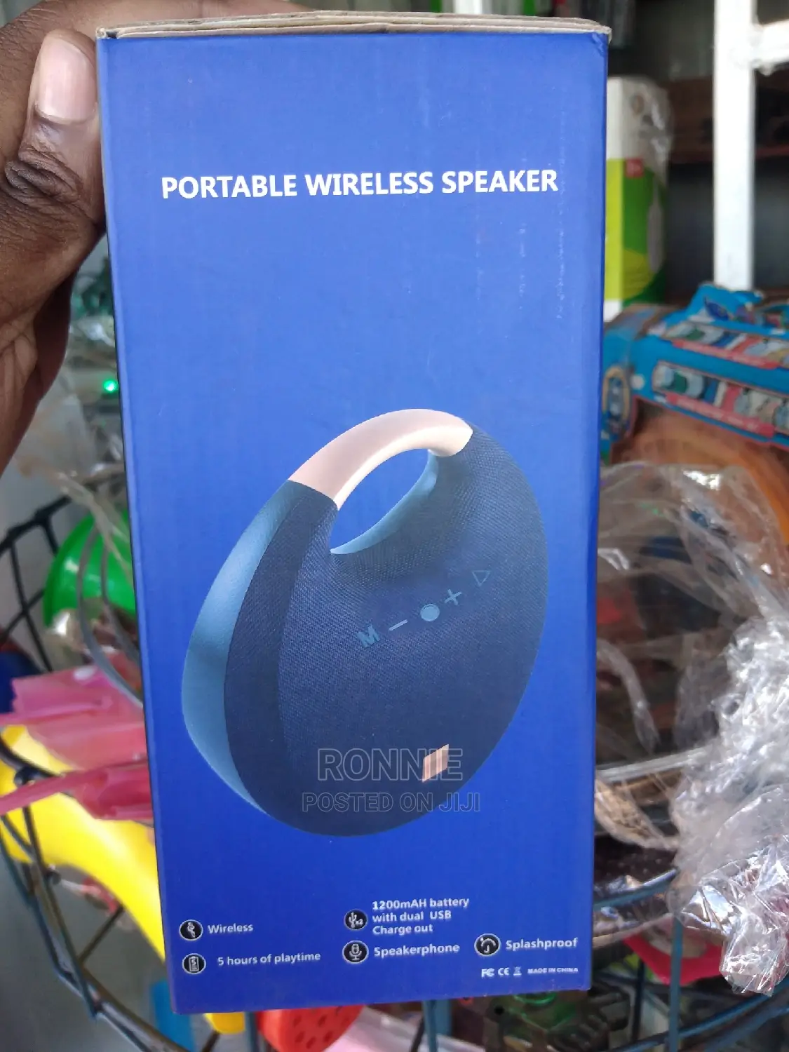 Bluetooth Wireless Super Bass Speaker With Handle Dark Blue