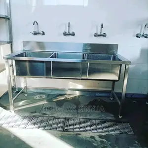 Stainless Steel Triple Bowl Kitchen Washing Sink.