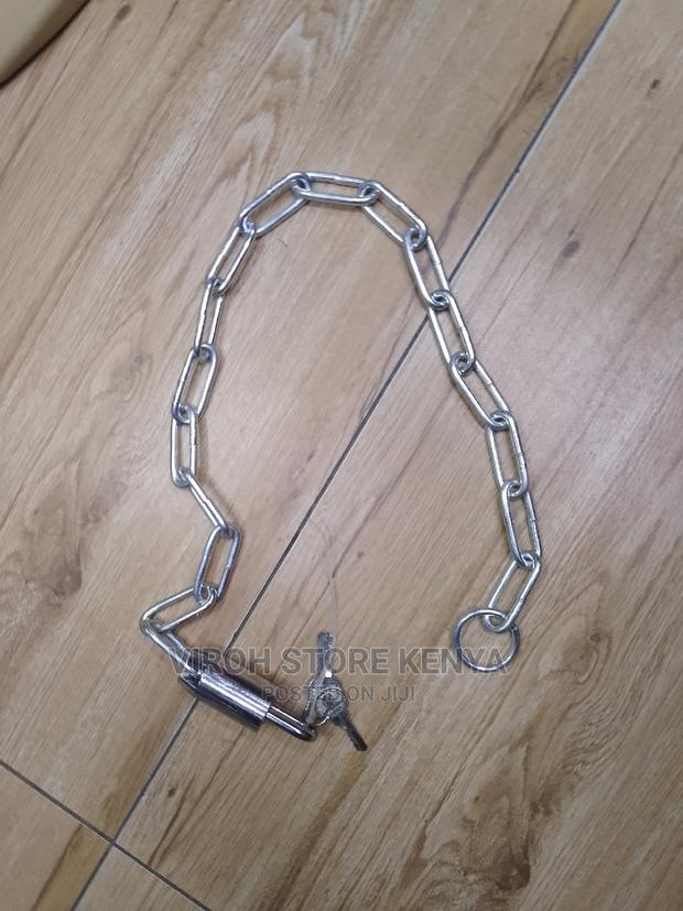 Chain Padlock Gate Lock Bicycle Lock Steel With Keys - main view