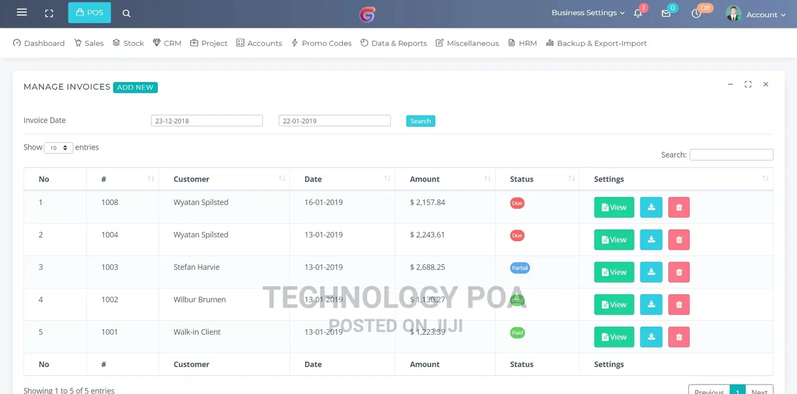 Point Of Sale, Billing And Stock Manager Application