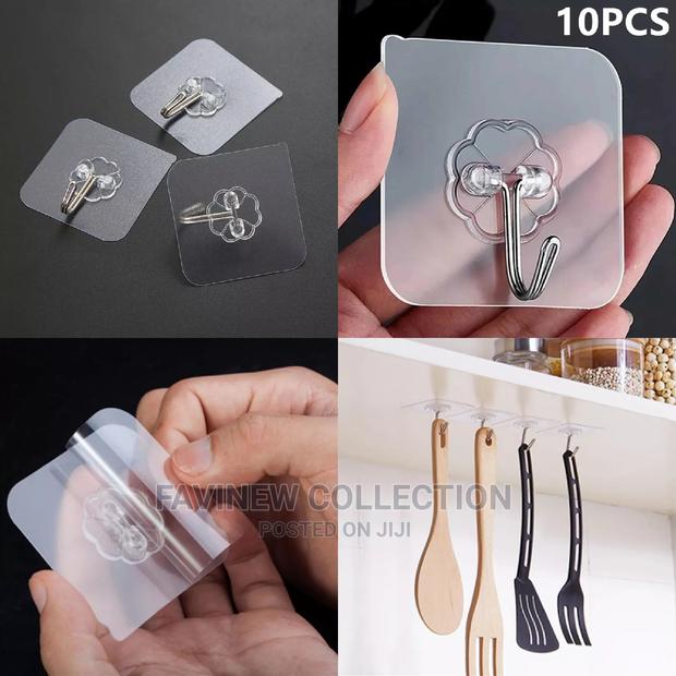 10pcs Transparent Strong Self Adhesive Hooks