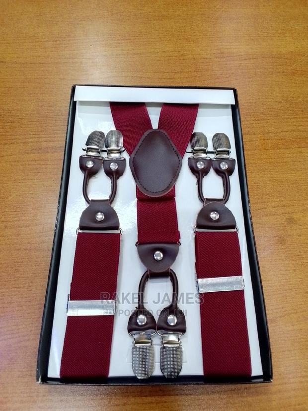 Maroon Double Clip Suspender - thumbnail 3
