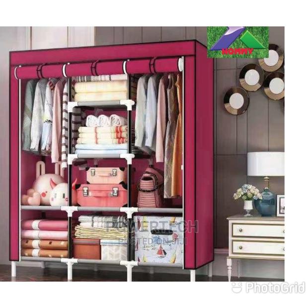 Portable Wardrobe 3 Column - Grey - main view