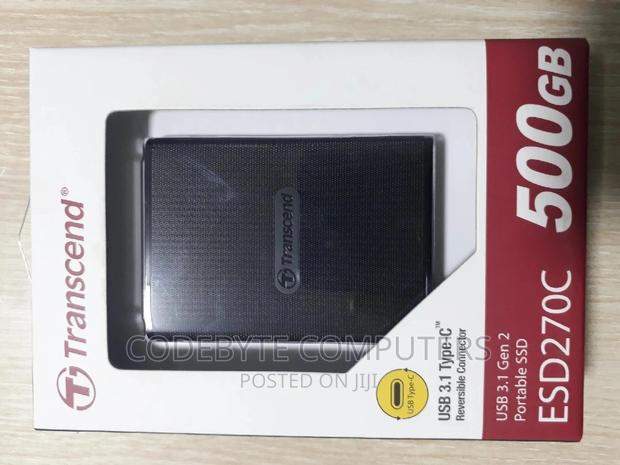 Transcend ESD270C Portable External SSD 500GB - Black - main view