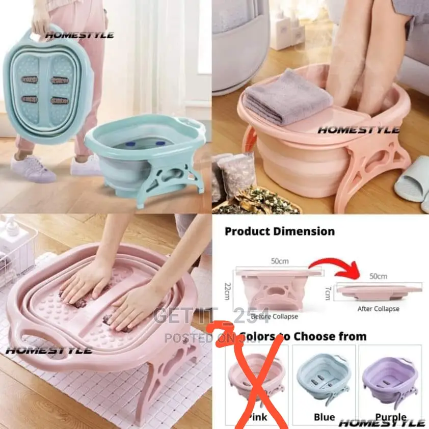 Collapsible Foot Spa Bath Tub With Massaging Rollers