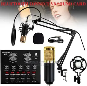 Pro Condenser Microphone Bluetooth Bm-800 Mic V8 Sound Card