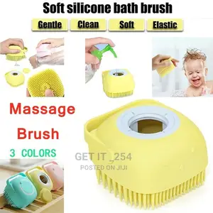 Shower /Bathing Silicon Brush With Liquid Soap Pot