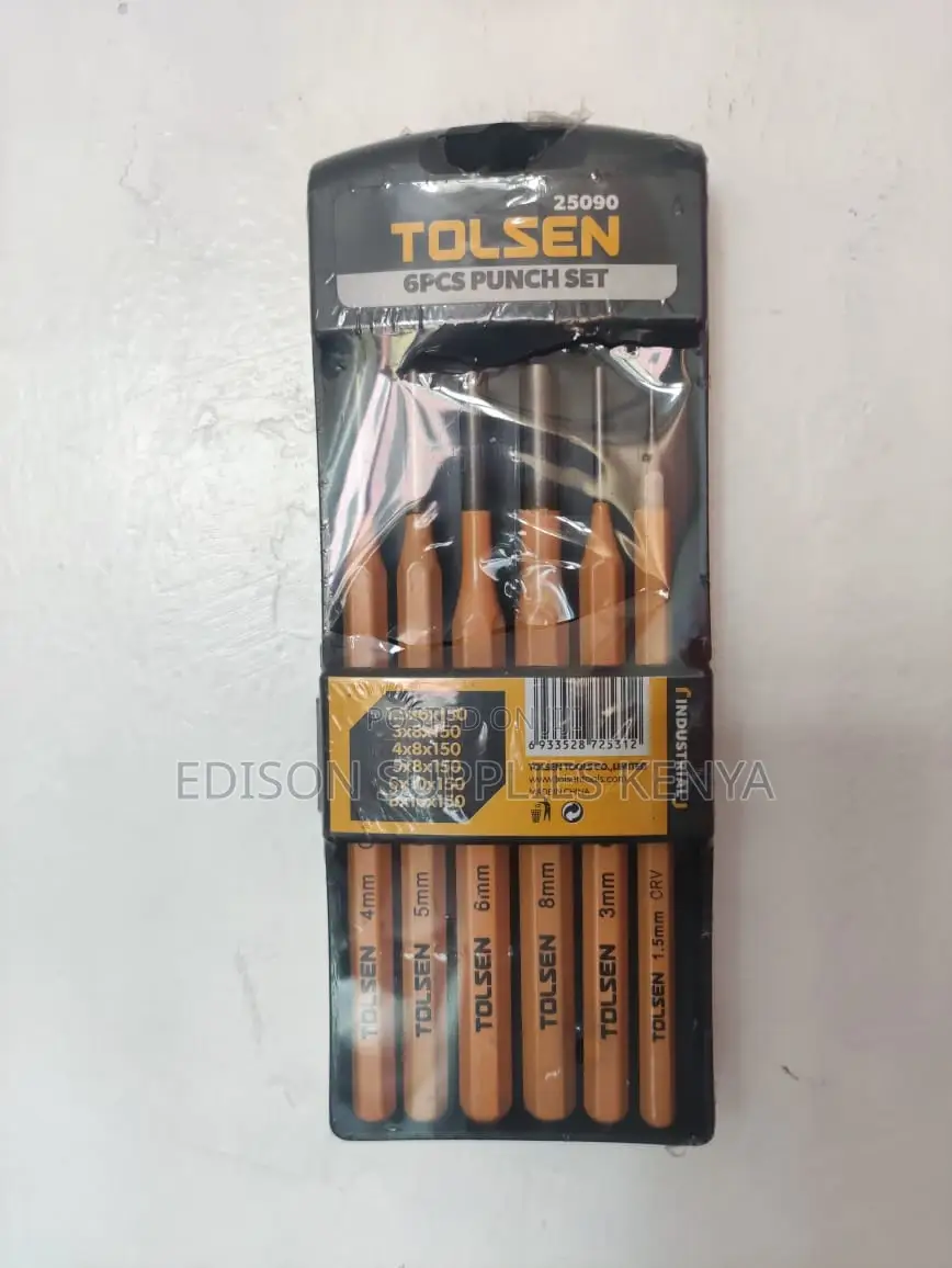 Tolsen Pin Punches Set 6pcs Leather Hole Punches Set