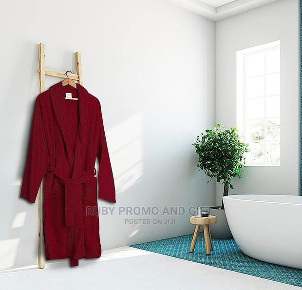 Premium High Quality Cotton Maroon Bath Robe - main view