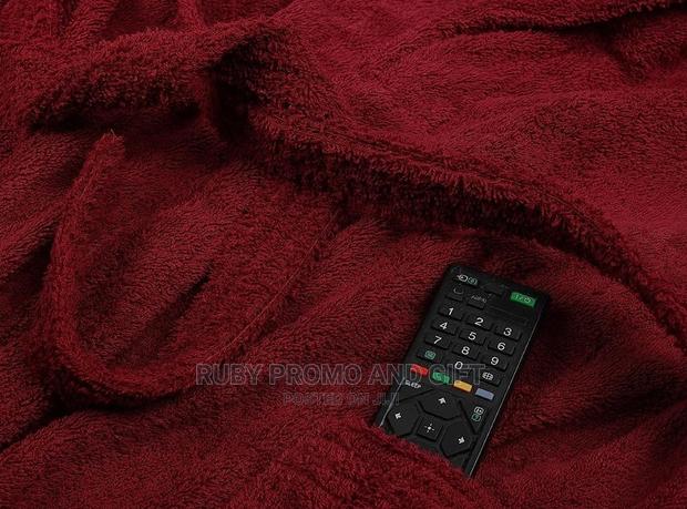 Premium High Quality Cotton Maroon Bath Robe - thumbnail 3
