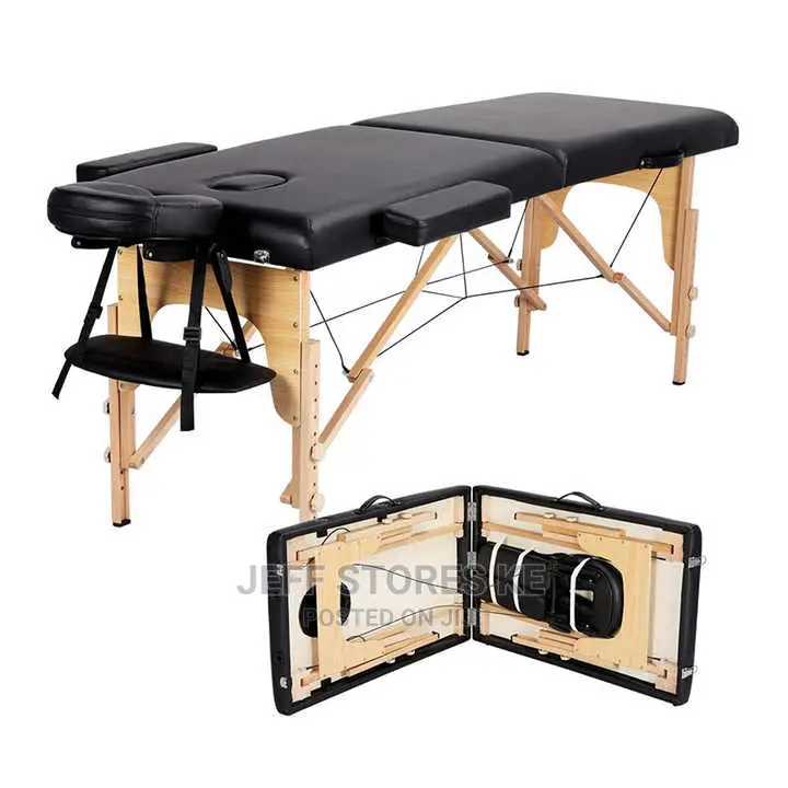 2 Section Black Massage Bed/Table