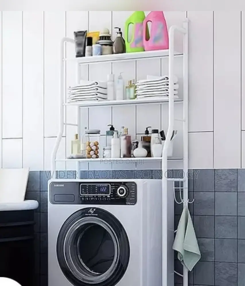 3 Layer Over the Washing Machine Metallic Storage Rack