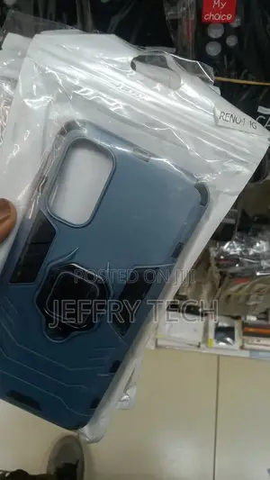 Cover Case for Oppo Reno4 4G, Metal Ring Phone Case With Kic