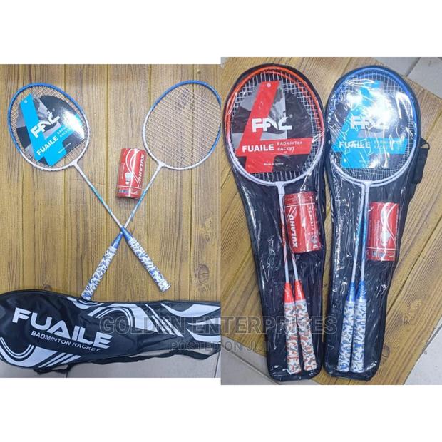 Badminton Rackets With Two Shuttle Cocks - main view