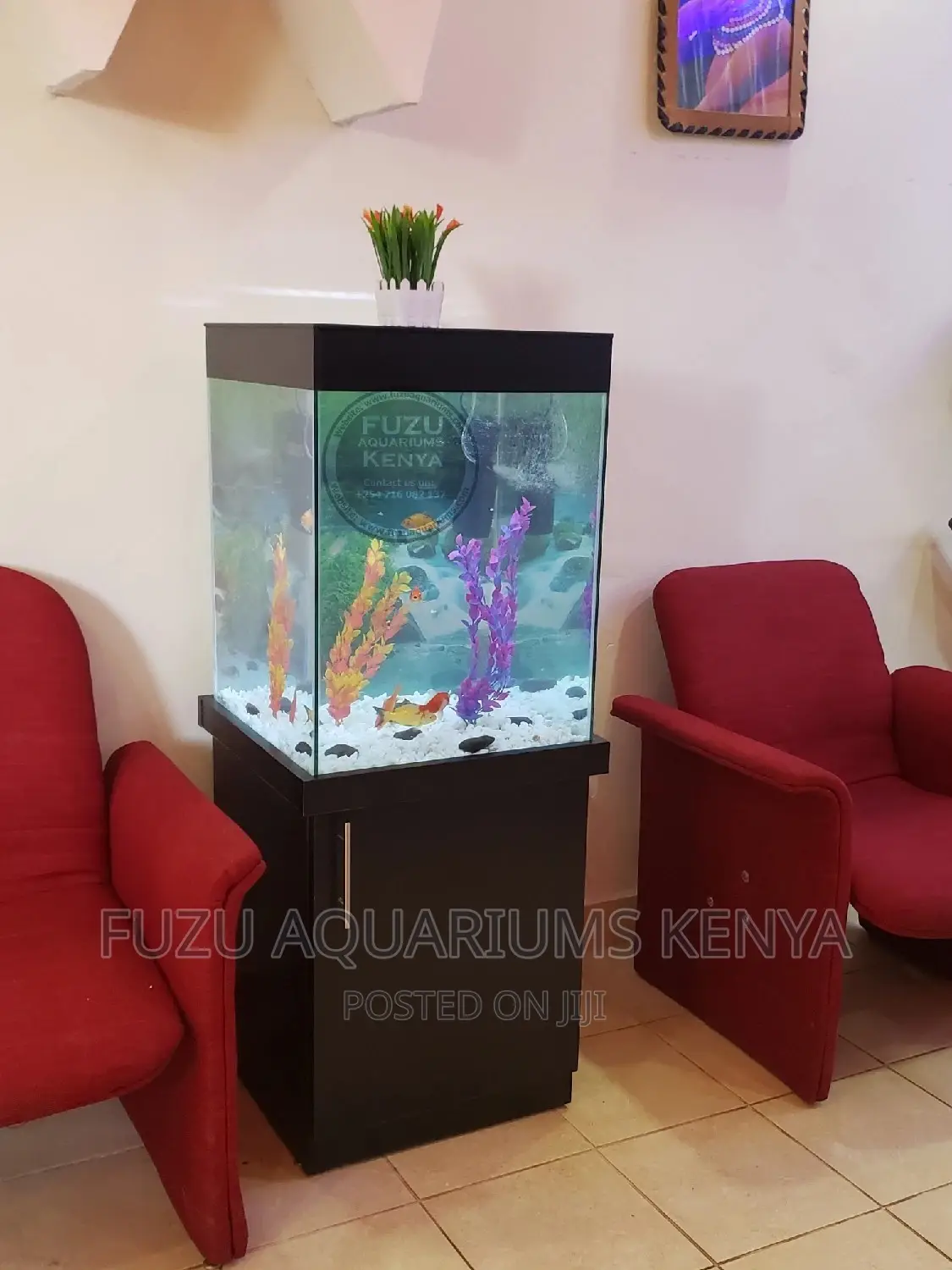 Super Black Aquarium With Cabinet