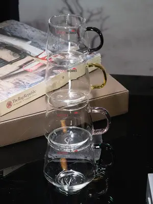 Plain Round 400ml Deli Borosilicate Handle Glassware Coffee