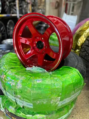 Red Offset Rims 15 Inch Set