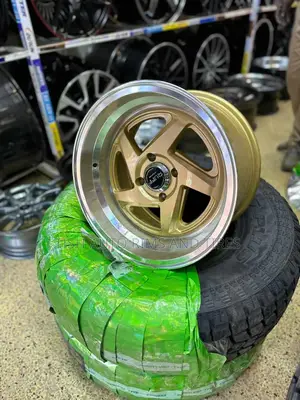 Silver Gold Offset 15 Inch Rims Set