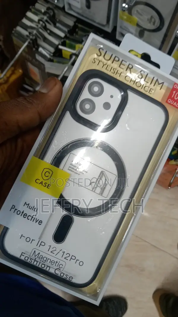 Black Edge Magsafe iPhone 12 Pro Back Case Clear Cover
