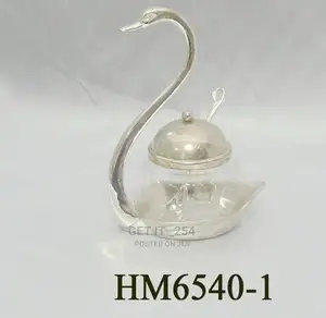 Swan Sugar Dish With Gold/Silver Tea Spoon