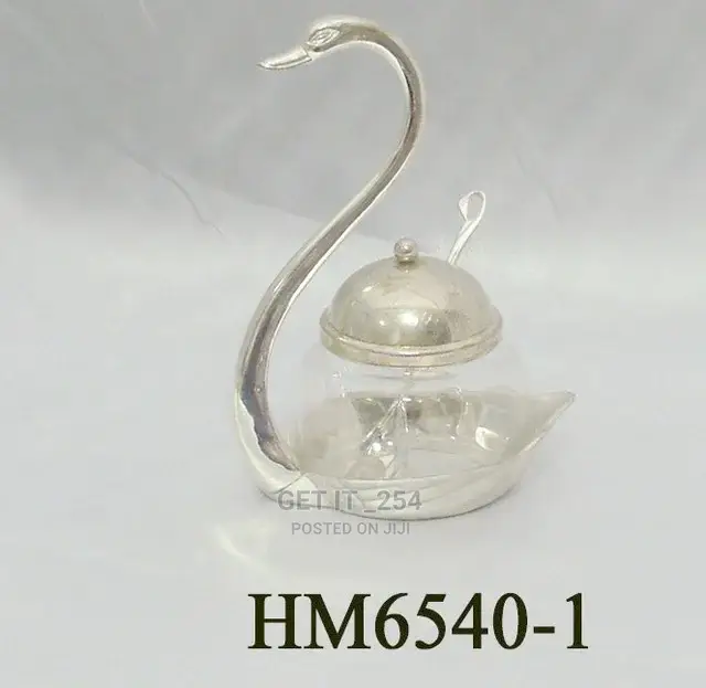 Swan Sugar Dish With Gold/Silver Tea Spoon
